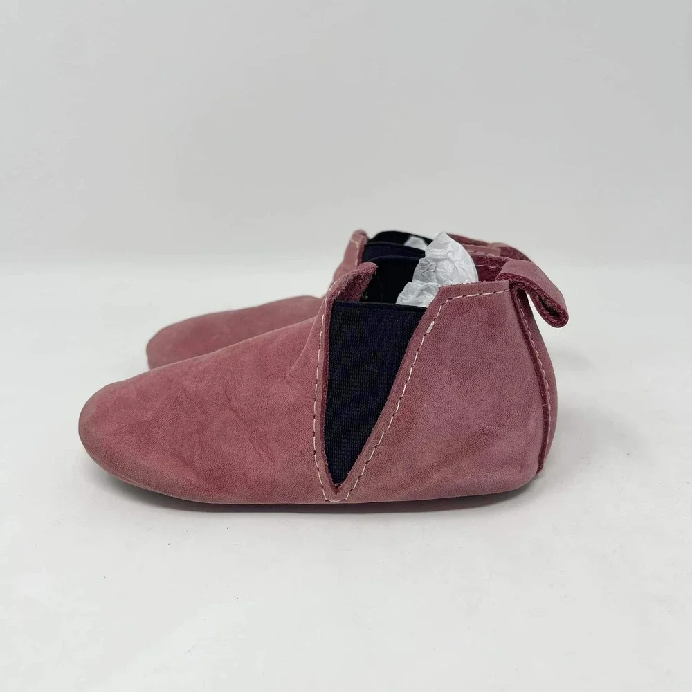 Freshly Picked Baby Shoes Chelsea Boot‎ Toddler Girls Size 8 Mauve Pink Leather